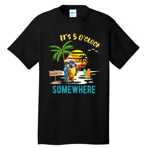 ItS 5 O’Clock Somewhere Parrot Sunset Drinking Tall T-Shirt