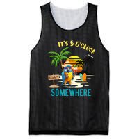 ItS 5 O’Clock Somewhere Parrot Sunset Drinking Mesh Reversible Basketball Jersey Tank