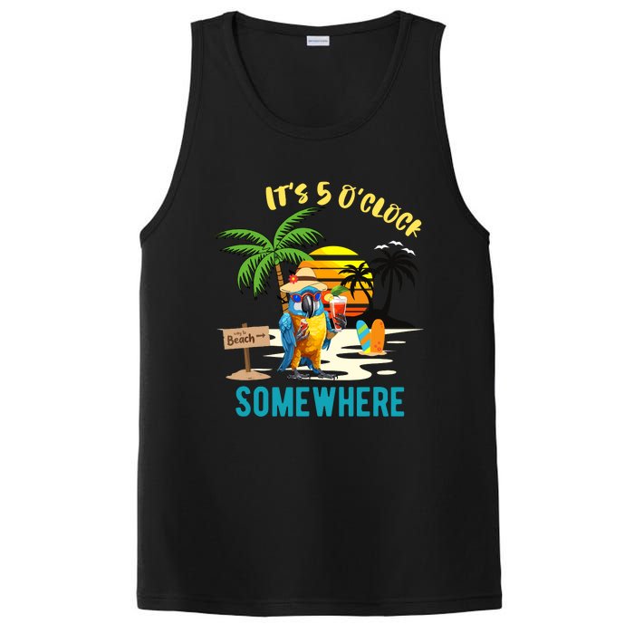 ItS 5 O’Clock Somewhere Parrot Sunset Drinking PosiCharge Competitor Tank