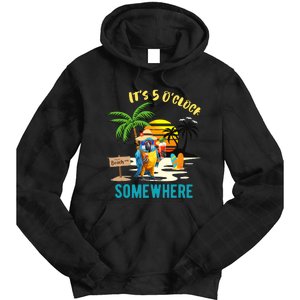 ItS 5 O’Clock Somewhere Parrot Sunset Drinking Tie Dye Hoodie