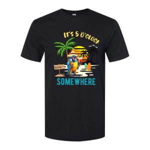 ItS 5 O’Clock Somewhere Parrot Sunset Drinking Softstyle CVC T-Shirt