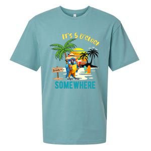 ItS 5 O’Clock Somewhere Parrot Sunset Drinking Sueded Cloud Jersey T-Shirt