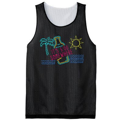 ItS 5 OClock Somewhere Beach Vacation Mesh Reversible Basketball Jersey Tank