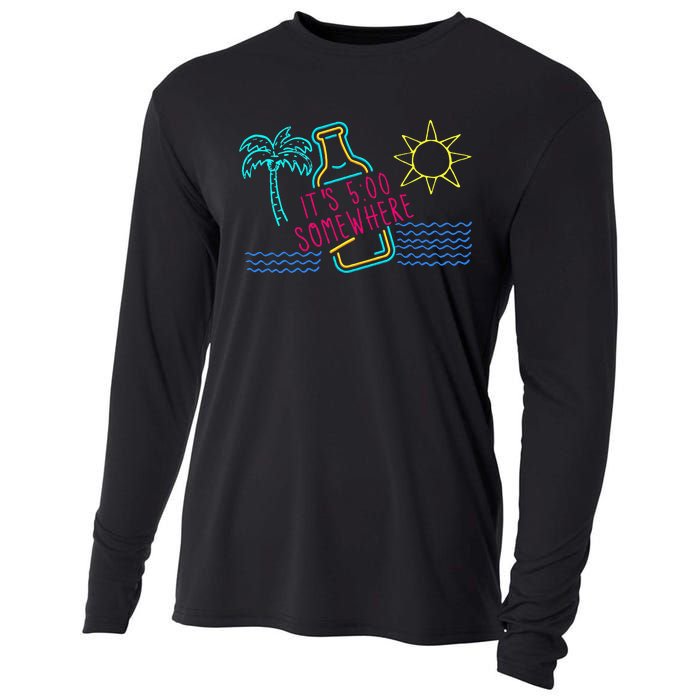 ItS 5 OClock Somewhere Beach Vacation Cooling Performance Long Sleeve Crew