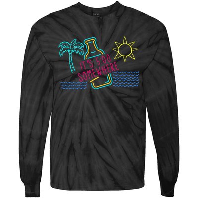 ItS 5 OClock Somewhere Beach Vacation Tie-Dye Long Sleeve Shirt