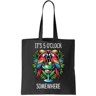 Its 5 Oclock Somewhere Margarita Parrots Summer Tote Bag