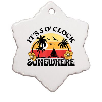 Its 5 Oclock Retro Sunset Somewhere Ceramic Star Ornament