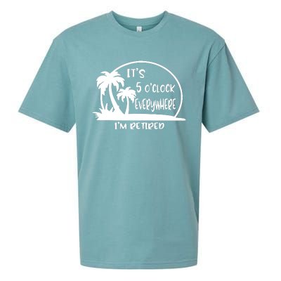 It's 5 o'clock Everywhere I'm Retired Summer Vacation Funny Sueded Cloud Jersey T-Shirt