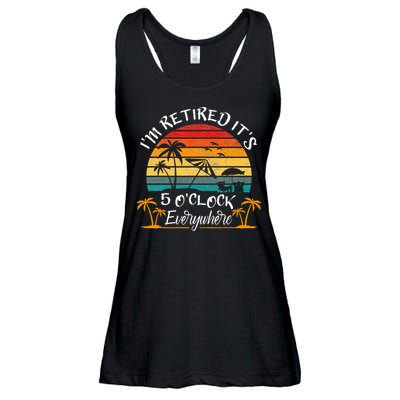 It's 5 O'Clock Everywhere I'm Retired summer Retirement Ladies Essential Flowy Tank