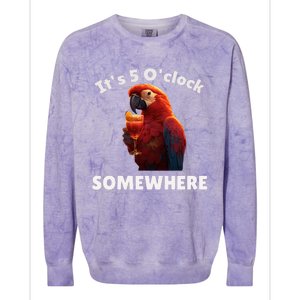 Its 5 Oclock Somewhere! Funny Parrot Colorblast Crewneck Sweatshirt