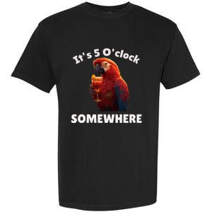 Its 5 Oclock Somewhere! Funny Parrot Garment-Dyed Heavyweight T-Shirt