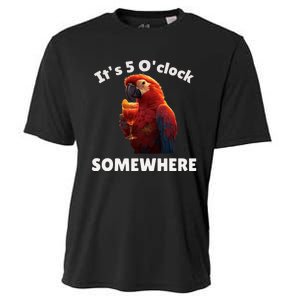 Its 5 Oclock Somewhere! Funny Parrot Cooling Performance Crew T-Shirt