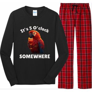 Its 5 Oclock Somewhere! Funny Parrot Long Sleeve Pajama Set