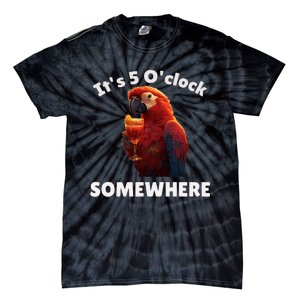 Its 5 Oclock Somewhere! Funny Parrot Tie-Dye T-Shirt