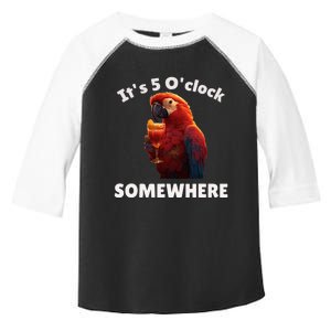 Its 5 Oclock Somewhere! Funny Parrot Toddler Fine Jersey T-Shirt