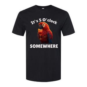 Its 5 Oclock Somewhere! Funny Parrot Softstyle CVC T-Shirt