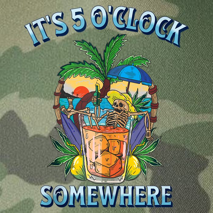 It's 5 O’clock Somewhere Summer Retro Sunset Drinking Legacy Tie Dye Trucker Hat