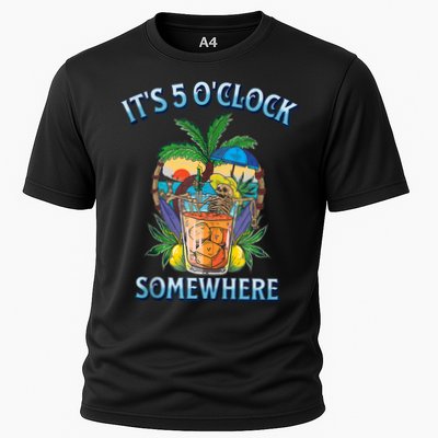 It's 5 O’clock Somewhere Summer Retro Sunset Drinking Performance Shirt