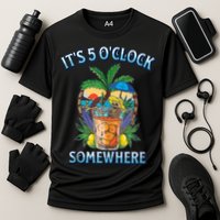 It's 5 O’clock Somewhere Summer Retro Sunset Drinking Performance Shirt