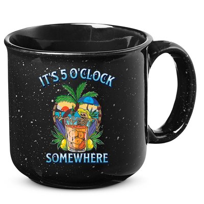 It's 5 O’clock Somewhere Summer Retro Sunset Drinking 15oz Campfire Ceramic Mug