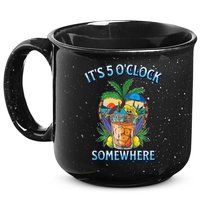 It's 5 O’clock Somewhere Summer Retro Sunset Drinking 15oz Campfire Ceramic Mug