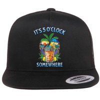 It's 5 O’clock Somewhere Summer Retro Sunset Drinking Flatbill Hat