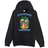 It's 5 O’clock Somewhere Summer Retro Sunset Drinking Premium Pullover Hoodie