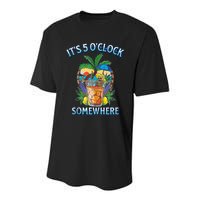 It's 5 O’clock Somewhere Summer Retro Sunset Drinking Youth Performance Sprint T-Shirt