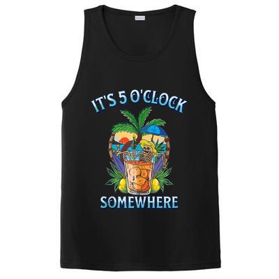 It's 5 O’clock Somewhere Summer Retro Sunset Drinking PosiCharge Competitor Tank