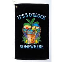 It's 5 O’clock Somewhere Summer Retro Sunset Drinking Golf Towel