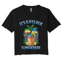 It's 5 O’clock Somewhere Summer Retro Sunset Drinking Crop Top