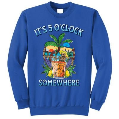 It's 5 O’clock Somewhere Summer Retro Sunset Drinking Sweatshirt