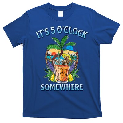 It's 5 O’clock Somewhere Summer Retro Sunset Drinking T-Shirt