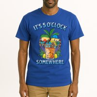 It's 5 O’clock Somewhere Summer Retro Sunset Drinking Tall T-Shirt