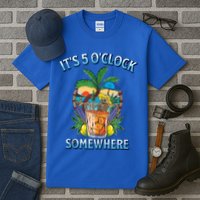 It's 5 O’clock Somewhere Summer Retro Sunset Drinking Tall T-Shirt