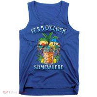 It's 5 O’clock Somewhere Summer Retro Sunset Drinking Tank Top