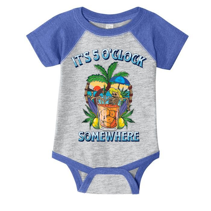 It's 5 O’clock Somewhere Summer Retro Sunset Drinking Infant Baby Jersey Bodysuit