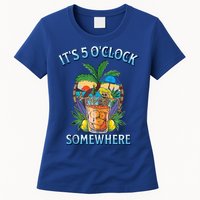 It's 5 O’clock Somewhere Summer Retro Sunset Drinking Womens T-Shirt