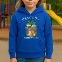 It's 5 O’clock Somewhere Summer Retro Sunset Drinking Kids Hoodie