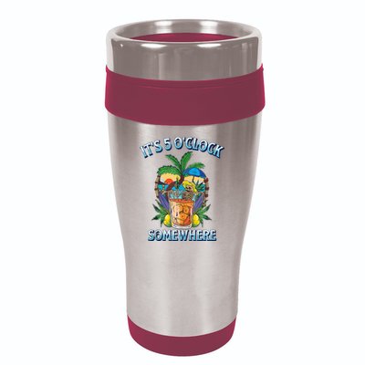 It's 5 O’clock Somewhere Summer Retro Sunset Drinking 16oz Travel Tumbler