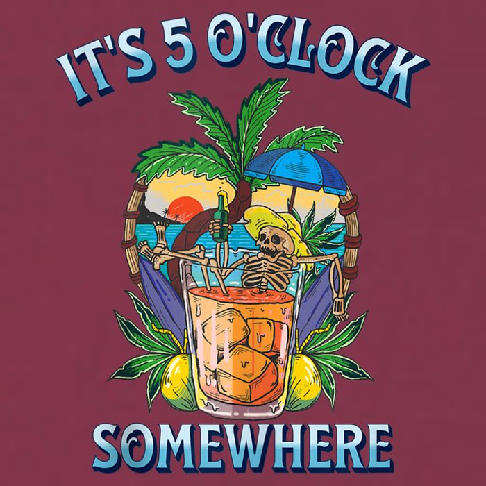 It's 5 O’clock Somewhere Summer Retro Sunset Drinking 16oz Travel Tumbler