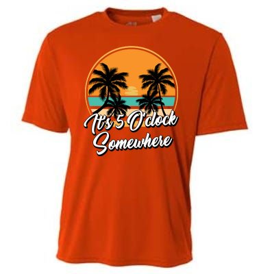 Its 5 O Clock Somewhere Funny Vacation Cooling Performance Crew T-Shirt