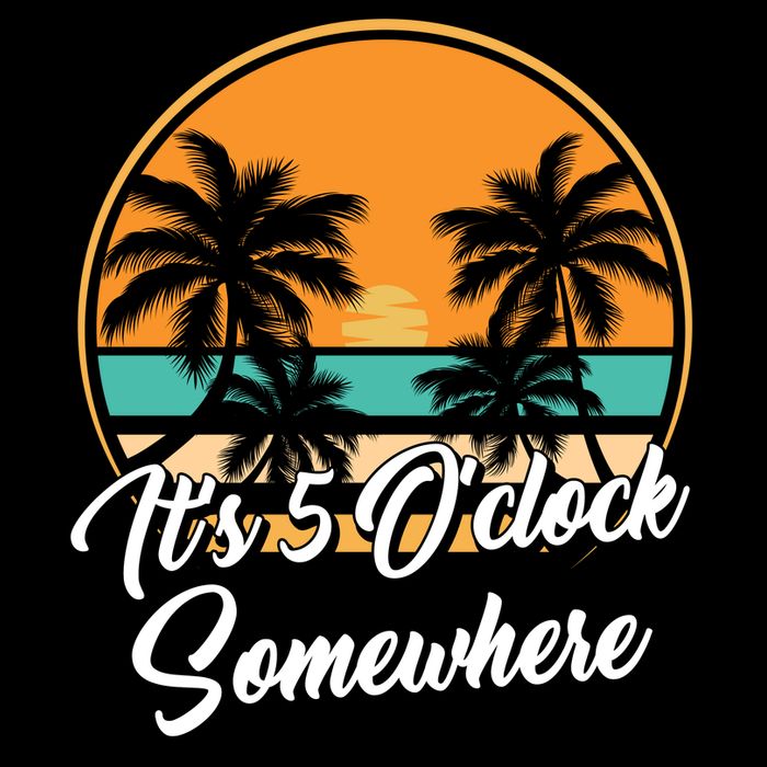 Its 5 O Clock Somewhere Funny Vacation Drawstring Bag