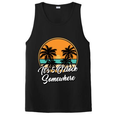 Its 5 O Clock Somewhere Funny Vacation PosiCharge Competitor Tank