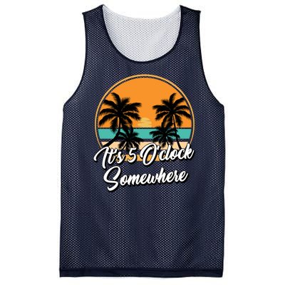 Its 5 O Clock Somewhere Funny Vacation Mesh Reversible Basketball Jersey Tank