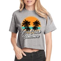 Its 5 O Clock Somewhere Funny Vacation Women's Crop Top Tee