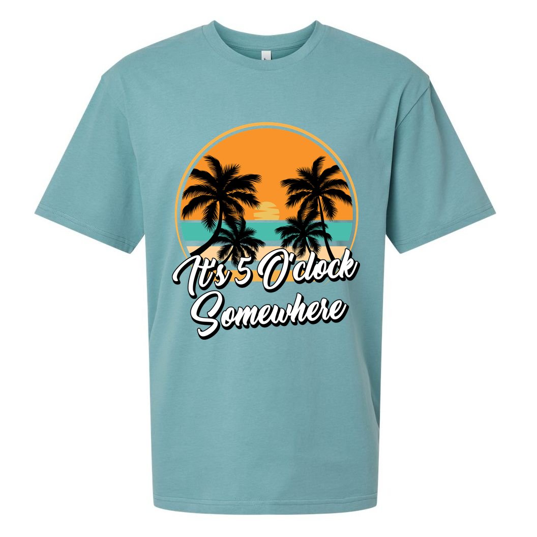 Its 5 O Clock Somewhere Funny Vacation Sueded Cloud Jersey T-Shirt