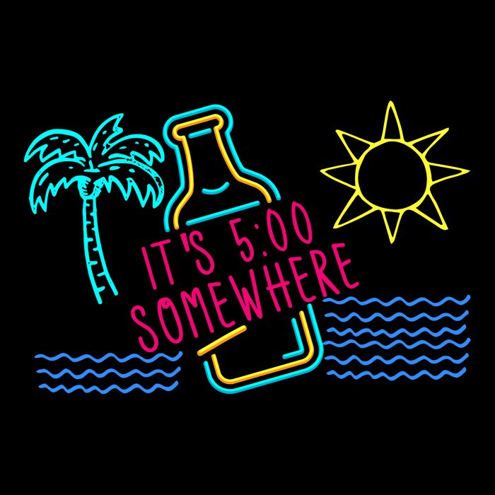 ItS 5 OClock Somewhere Beach Vacation Drawstring Bag