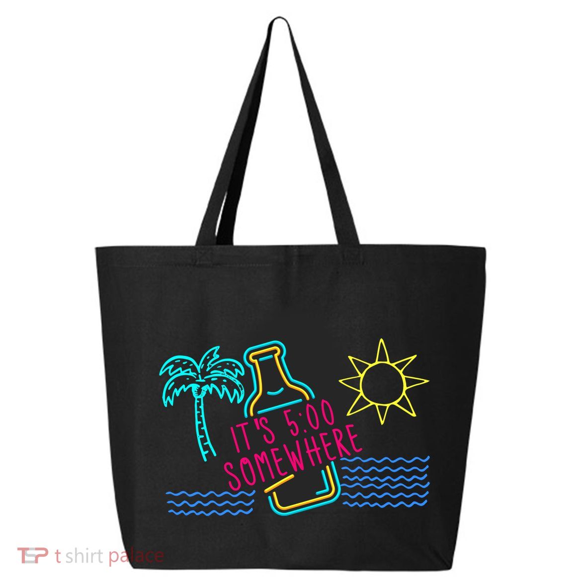 ItS 5 OClock Somewhere Beach Vacation 25L Jumbo Tote