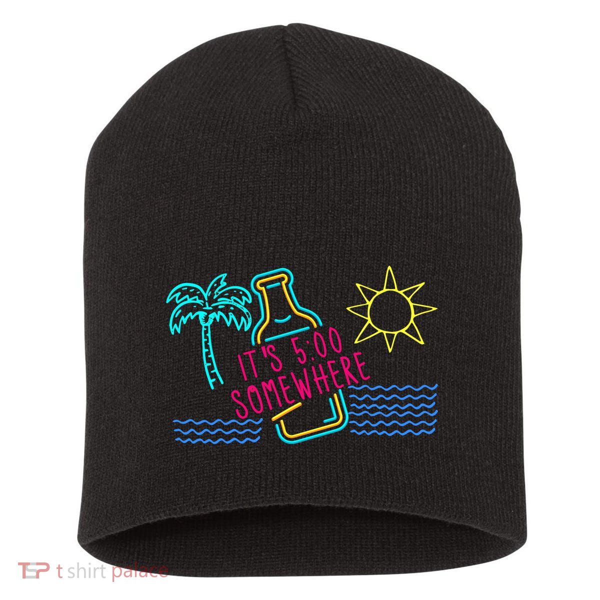 ItS 5 OClock Somewhere Beach Vacation Short Acrylic Beanie